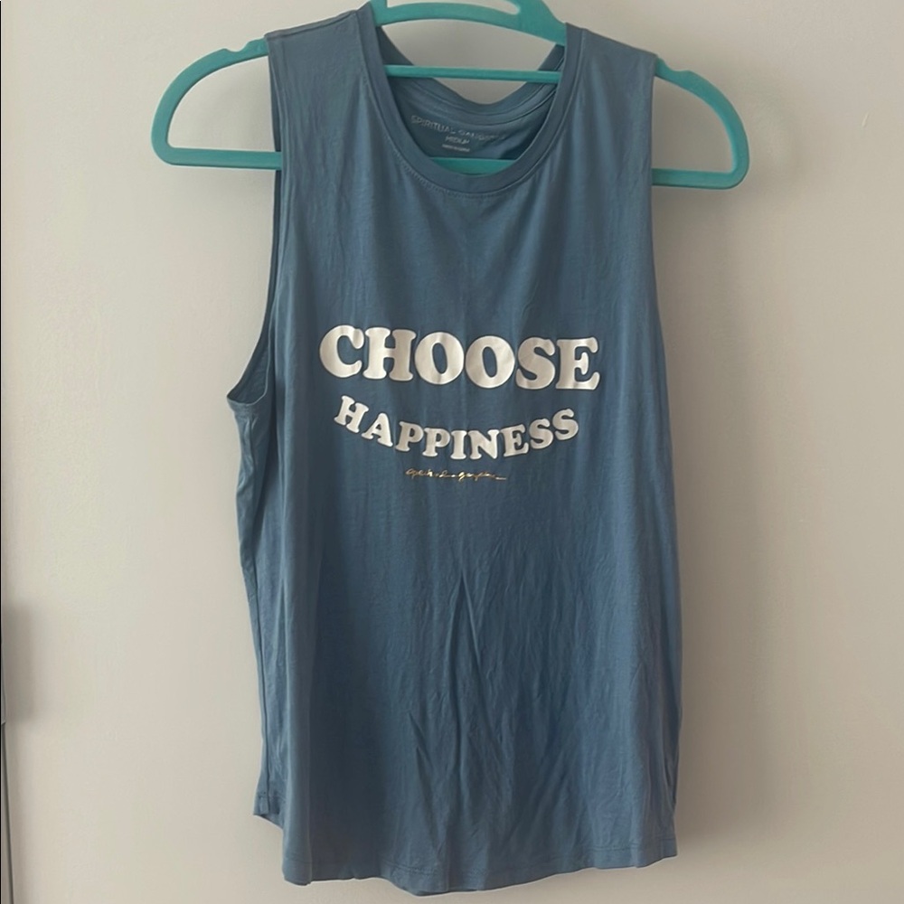 Spiritual Gangster Blue Graphic Tank Top